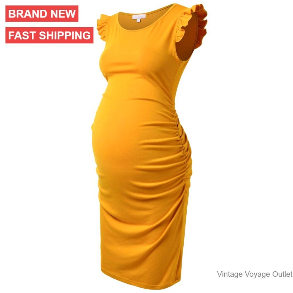 Maternity Dress Flying Sleeve Casual Summer Pregnancy Wear